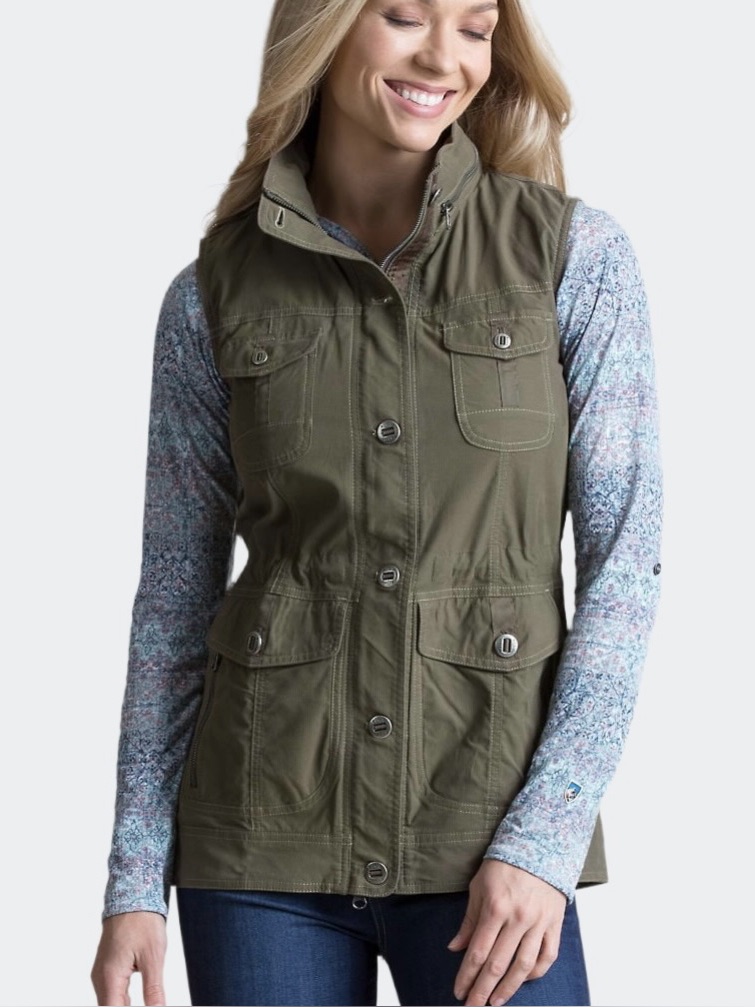 Kuhl Rekon Vest Sage Green Xl Hidden Hood Utility Hiking Gorpcore